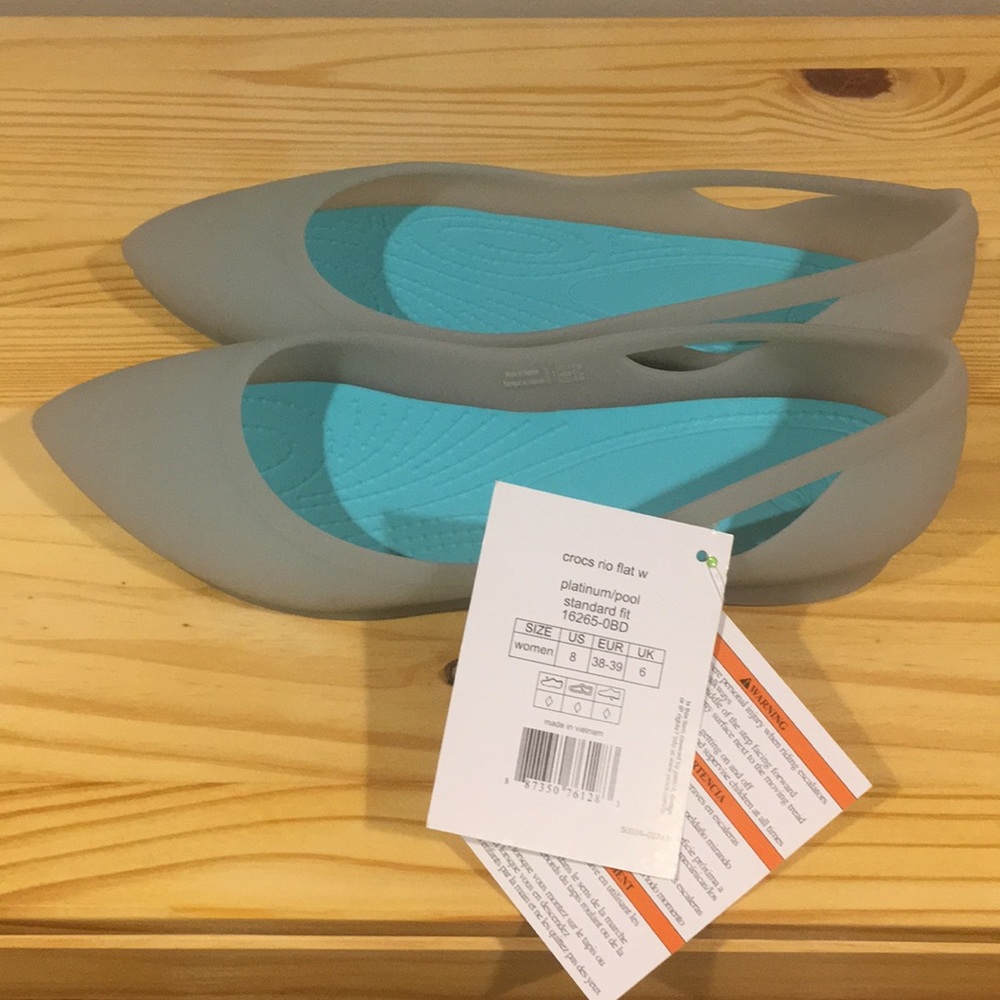 Crocs Rio Point Flat Platinum Pool 8